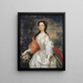 Portrait of a woman in white - John Vanderbank — framed artwork on a wall