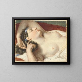 Study for Ariadne Sleeping on the Island of Naxos - John Vanderlyn — framed artwork on a wall