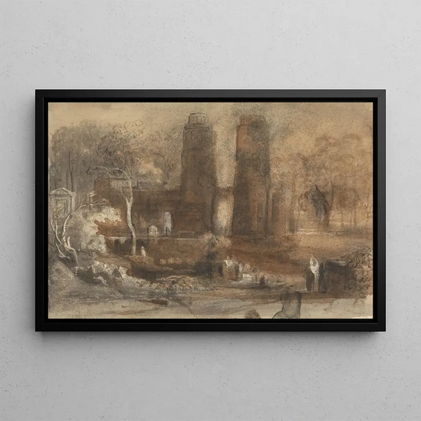 Romantic landscape painting - John Varley — framed artwork on a wall