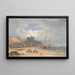 Château de Bamborough depuis le nord-est avec l'île Sainte au loin Northumberland - John Varley — framed artwork on a wall