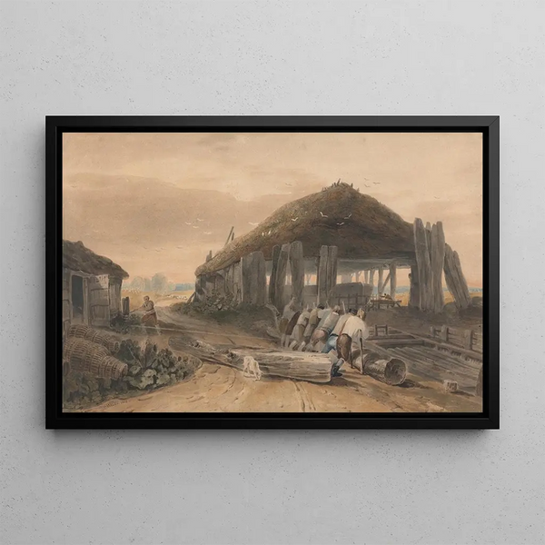 Construction de bateau - John Varley — framed artwork on a wall