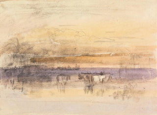 Watering cattle at sunset - John Varley — artwork view
