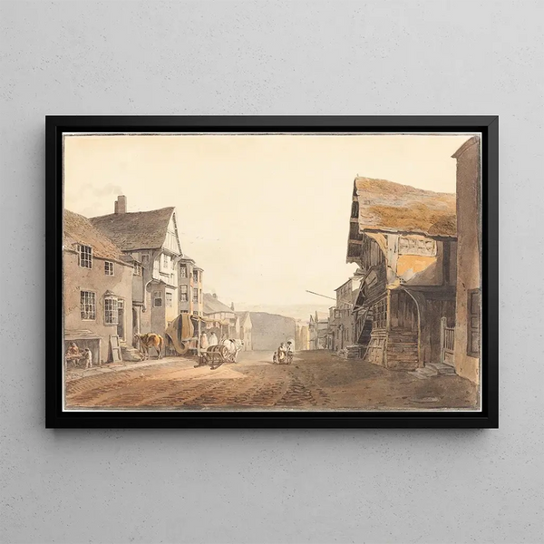 Conway Painting in North Wales - John Varley — framed artwork on a wall