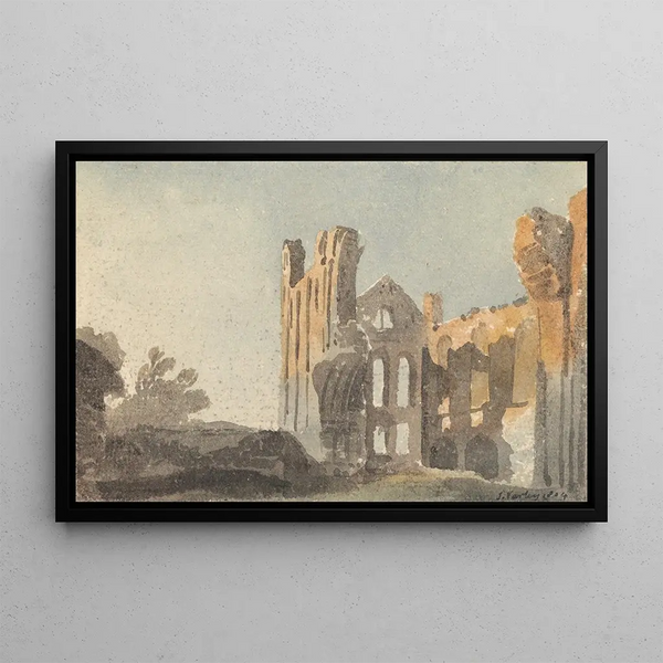 Abbey of Kirkstall near Leeds - John Varley — framed artwork on a wall