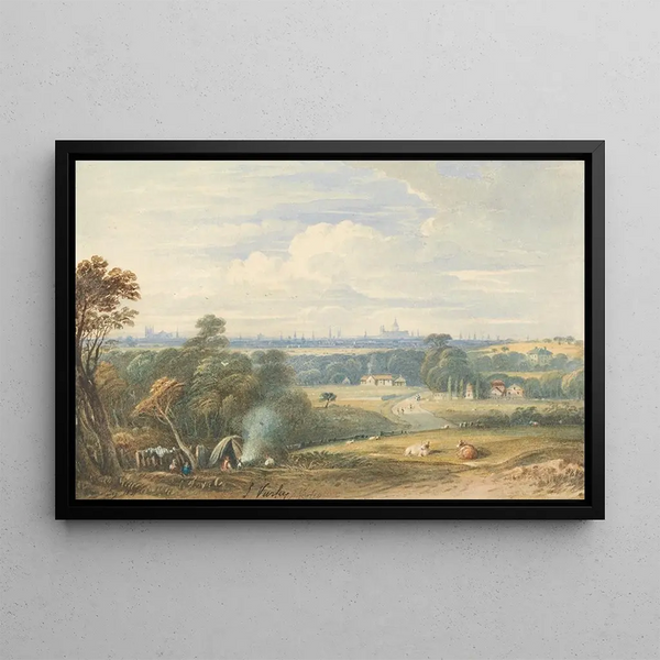 London from the Southwest - John Varley — framed artwork on a wall