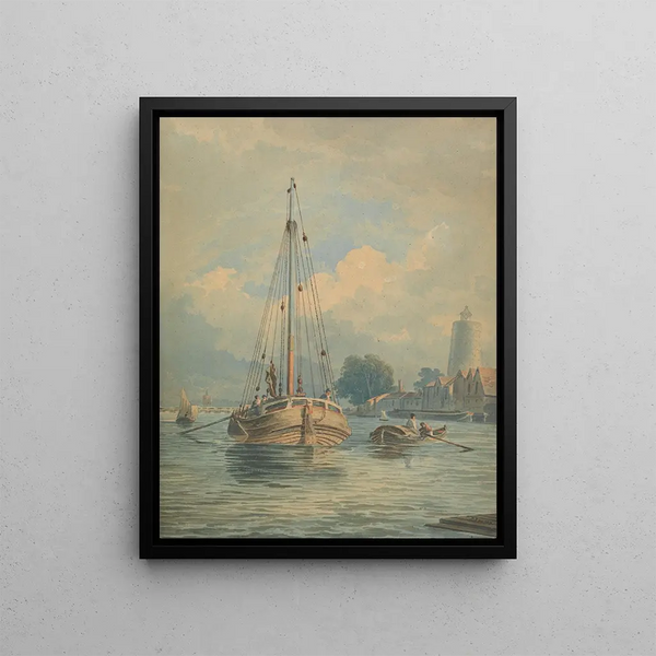 On the Thames - John Varley — framed artwork on a wall