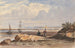 Rivage with two figures and a distant city - John Varley — artwork view
