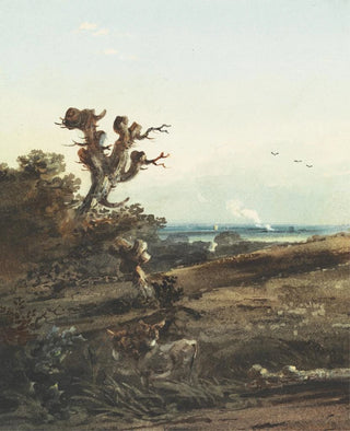 John Varley - Two Donkeys in a Landscape.webp