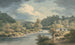 a Fisherman in the Myfod Valley, the site of the Princess of Powis Palace - John Warwick Smith — artwork view