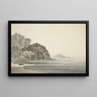 Italian Coast Scene - John Warwick Smith — framed artwork on a wall