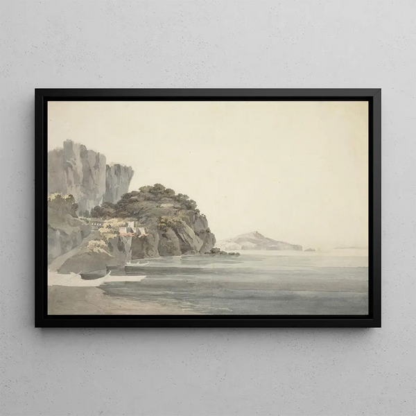 Italian Coast Scene - John Warwick Smith — framed artwork on a wall