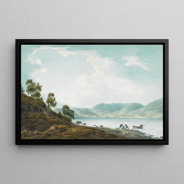 View of Windermere from Belle Grange Farm - John Warwick Smith — framed artwork on a wall