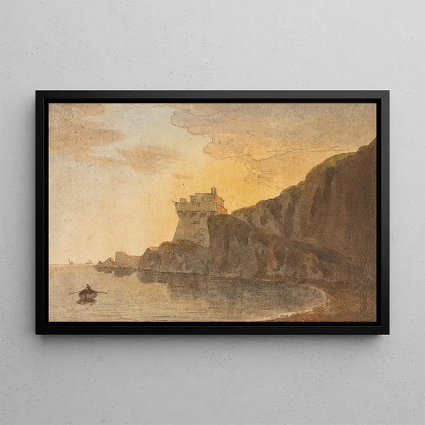 in the Bay of Salerno near Vietri - John Warwick Smith — framed artwork on a wall
