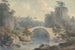 Landscape painting with a single-arch bridge - John Warwick Smith — artwork view