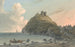 Ruins of Criccieth Castle and part of the town on the bay, east view of Caernarfonshire - John Warwick Smith — artwork view