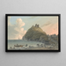 Ruins of Criccieth Castle and part of the town on the bay, east view of Caernarfonshire - John Warwick Smith — framed artwork on a wall