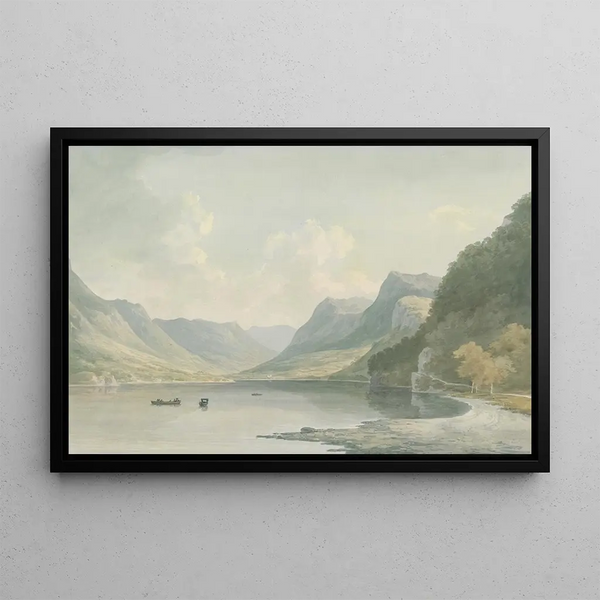 Ullswater painting towards Patterdale - John Warwick Smith — framed artwork on a wall