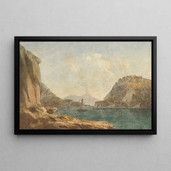 View of Vesuvius - John Warwick Smith — framed artwork on a wall