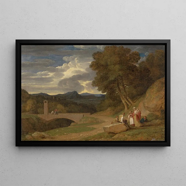 an Italianate landscape - John White Abbott — framed artwork on a wall