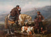 Hunters by a riverbank - John William Bottomley — artwork view
