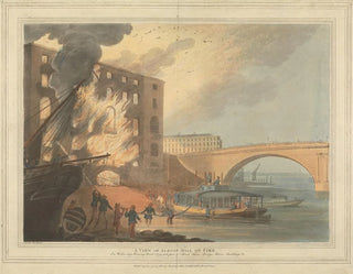 View of the Albion Mill on Fire - John William Edye — artwork view