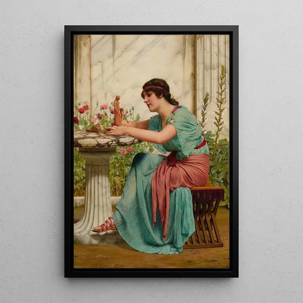 A Dilettante - John William Godward — framed artwork on a wall