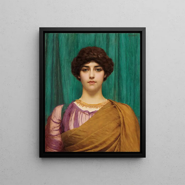 A Pompeian Lady - John William Godward — framed artwork on a wall