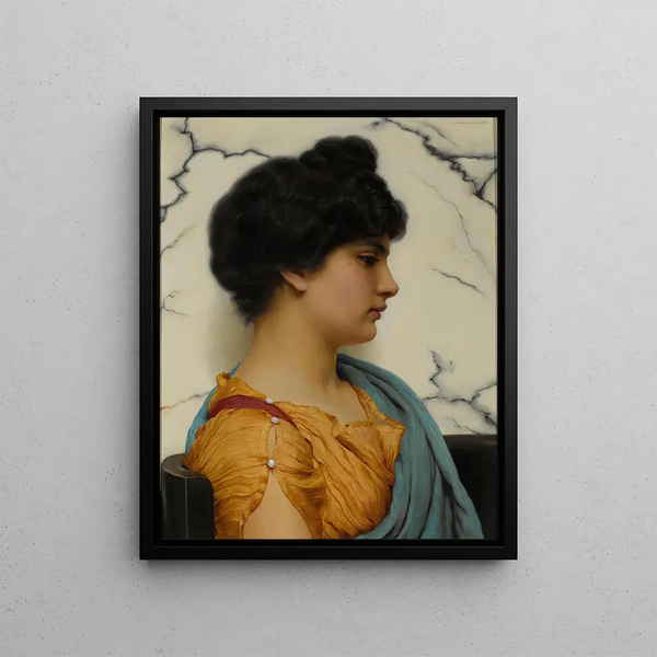 an Arcadian beauty - John William Godward — framed artwork on a wall