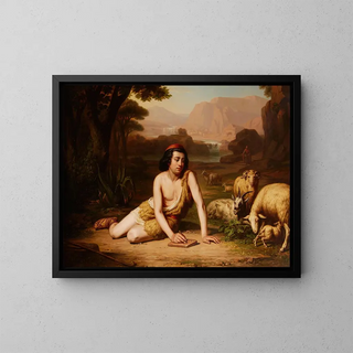 Giotto drawing from nature - John William Godward — framed artwork on a wall