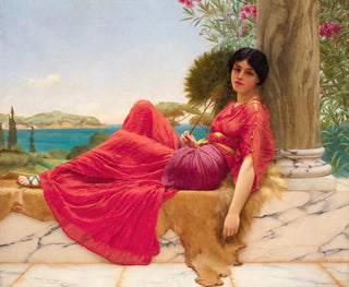 Adossé à une colonne - John William Godward — artwork view