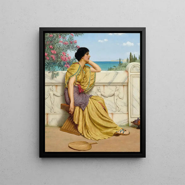 Leisure Hours - John William Godward — framed artwork on a wall