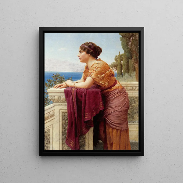 Le Belvédère - John William Godward — framed artwork on a wall