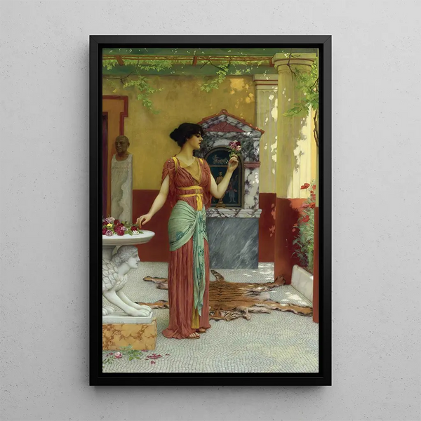 The Bouquet 1899 - John William Godward — framed artwork on a wall