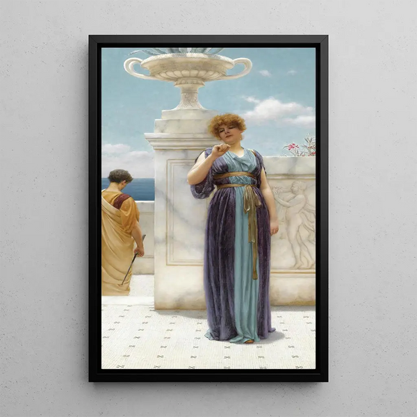 La Bague de fiançailles - John William Godward — framed artwork on a wall