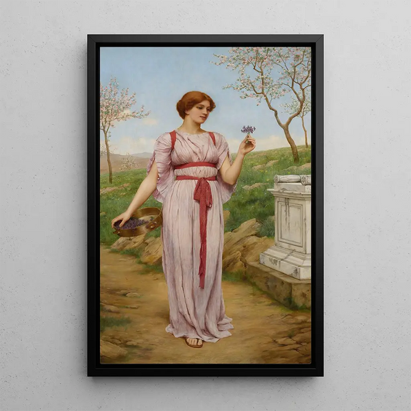 The Little Bouquet - John William Godward — framed artwork on a wall