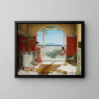 La douce sieste d'un jour d'été - John William Godward — framed artwork on a wall