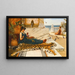 La Jeune Fille à la Peau de Tigre Cousant - John William Godward — framed artwork on a wall