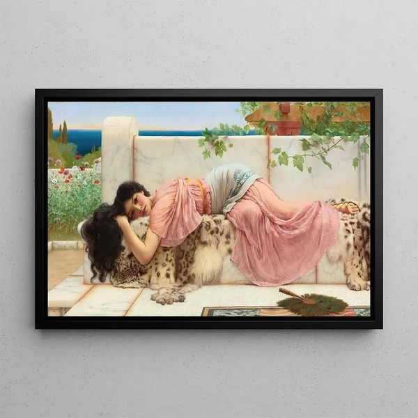 When the Heart is Young - John William Godward — framed artwork on a wall