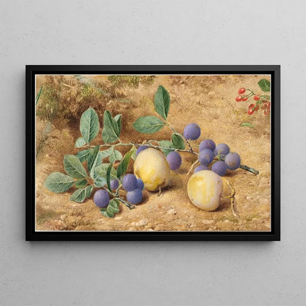 Prunes - John William Hill — framed artwork on a wall