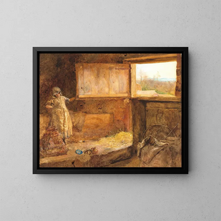 The hayloft - John William North — framed artwork on a wall