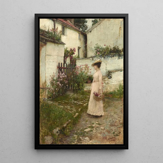 John William Waterhouse - Gathering Flowers in a Devonshire Garden.webp