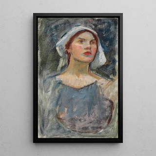 Study of Head for The Enchanted Garden - John William Waterhouse — framed artwork on a wall