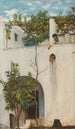 Lady on a Balcony in Capri - John William Waterhouse — artwork view