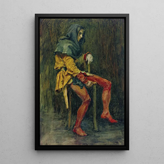 Touchstone the Jester - John William Waterhouse — framed artwork on a wall