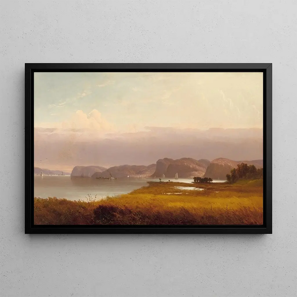 Autumn on the Hudson River - John Williamson — framed artwork on a wall
