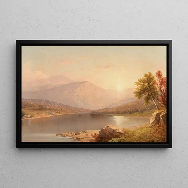 Sunrise over the Hudson Valley - John Williamson — framed artwork on a wall