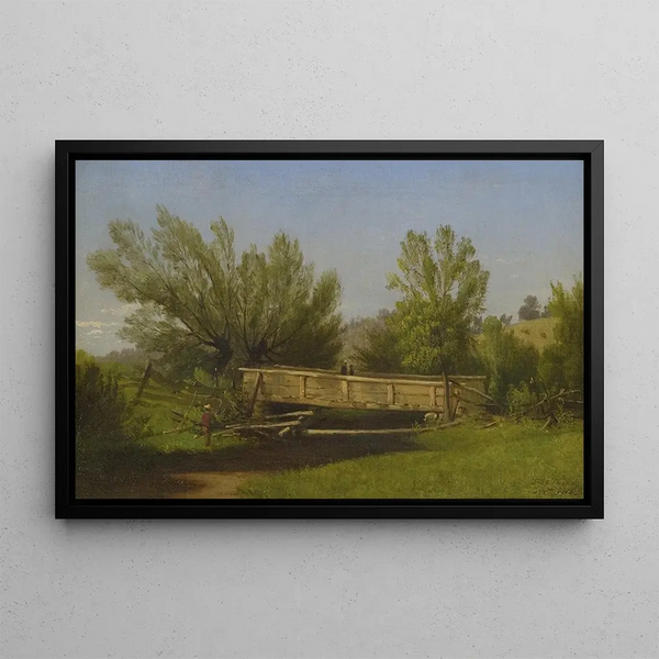 The Old Bridge - John Williamson — framed artwork on a wall