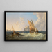 a windy day on the Brill near Rotterdam - John Wilson Carmichael — framed artwork on a wall