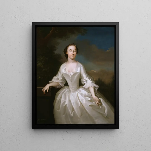 Portrait painting of Lucy Parry, wife of Admiral Parry - John Wollaston — framed artwork on a wall