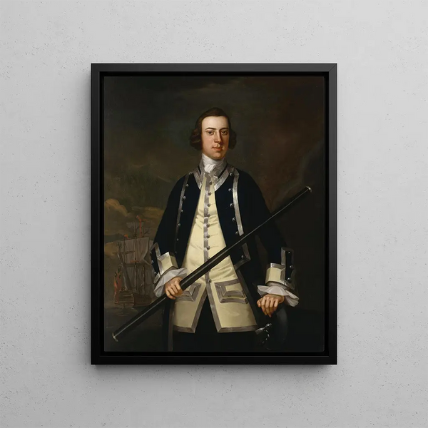 Portrait of a naval officer known as Augustus Keppel - John Wollaston the Younger — framed artwork on a wall
